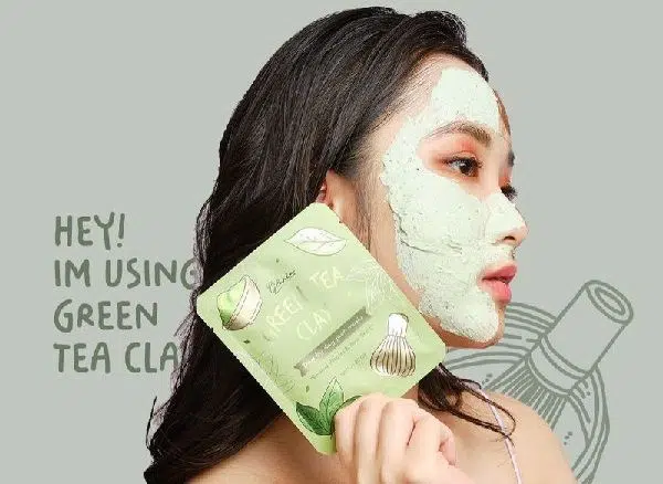 hasil pemakaian masker lea glorian green tea masker herbal