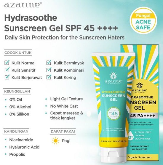sunscreen untuk remaja kulit kombinasi - azarine