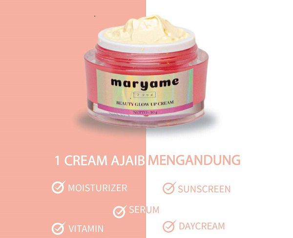 maryame beauty glow up cream apakah sudah bpom kandungan komposisi