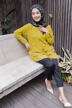 Baju Warna Lime Cocok Dengan Jilbab Warna Motif