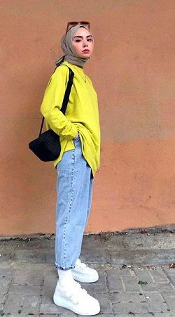 Baju Warna Lime Cocok Dengan Jilbab Warna grey