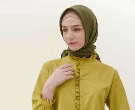 baju warna lime cocok dengan jilbab warna sage